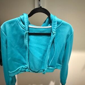 SHEIN Teal Cropped Hoodie